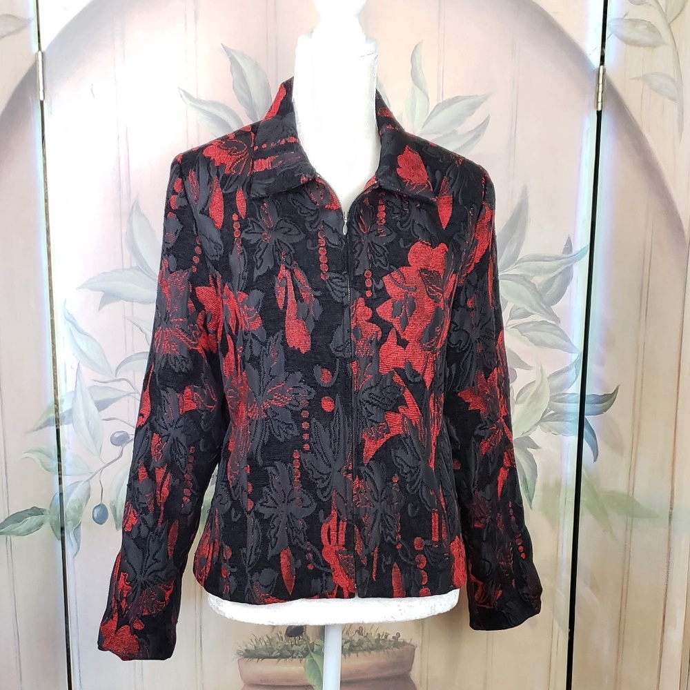 Christopher & Banks Red & Black Jacket - L…